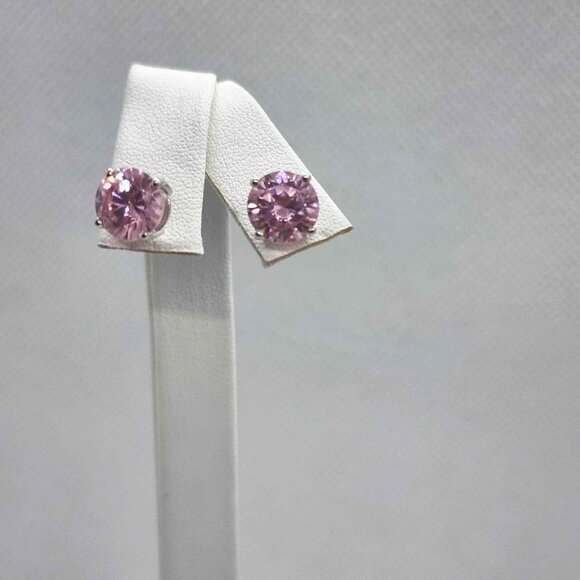 NEW Sterling SIlver 925 PINK GemStone Studs - Earrings - Picture 3 of 5
